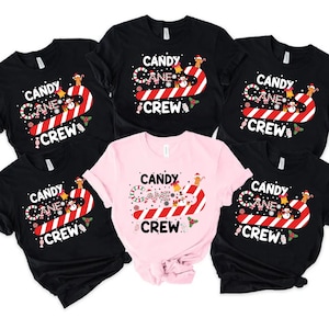 Candy Cane Crew Shirts,Funny Xmas Matching TShirts,Family Christmas Crew Tee,Kids Christmas Outfit,Candy Lover Xmas Gift,Merry Christmas