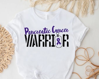Pancreatic Cancer Warrior Shirt,Purple Cancer Ribbon Tshirt,Pancreatic Cancer Awareness,Pancreatic Cancer Survivor Gift,Cancer Warrior Tee