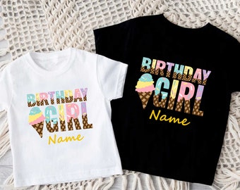 Personalized Girls Birthday Shirt,Ice Cream Birthday Toddler Shirt,Custom Birthday Gift,Ice Cream Birthday Party Tee,Girls Birthday Bodysuit