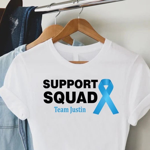 Custom Prostate Cancer Support Squad Shirt,Cancer Awareness Tee,Cancer Survivor Gifts,Prostate Cancer Fighter T-Shirt, Cancer Warrior Shirt