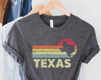 Retro Vintage Texas Shirt,Texas Map Shirt,Gift for Texan,Texas Graphic Shirt,Texas Home State Tee,Western Country Shirt,Texas Cities Shirt