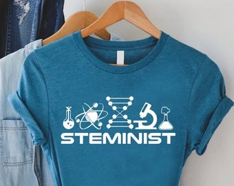 Steminist Shirt,Women In Stem,Stem Woman TShirt,Stem Teacher Gift, Technology,Engineering and Math Careers Tee,Gift For Women In Science