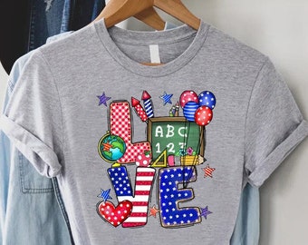 4th Of July Teacher Shirt,Patriotic Teacher TShirt,Gift For Teacher,American Teachers,Fourth Of July Gift For Teacher,American Flag Shirts