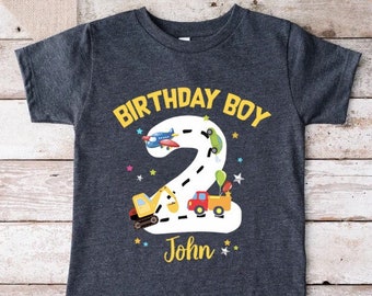 Custom Birthday Boy Shirt, Personalized 2nd Birthday Toddler Shirts,Custom Boys Birthday Gift,Funny 2nd Birthday Party Tee,Bday Boy Outfit
