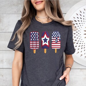 4th of July Shirt,Patriotic Popsicle Tee,Fourth of July Popsicle Tshirt,4th Of July Gift,American Flag Shirt,Red White Blue,Independence Day