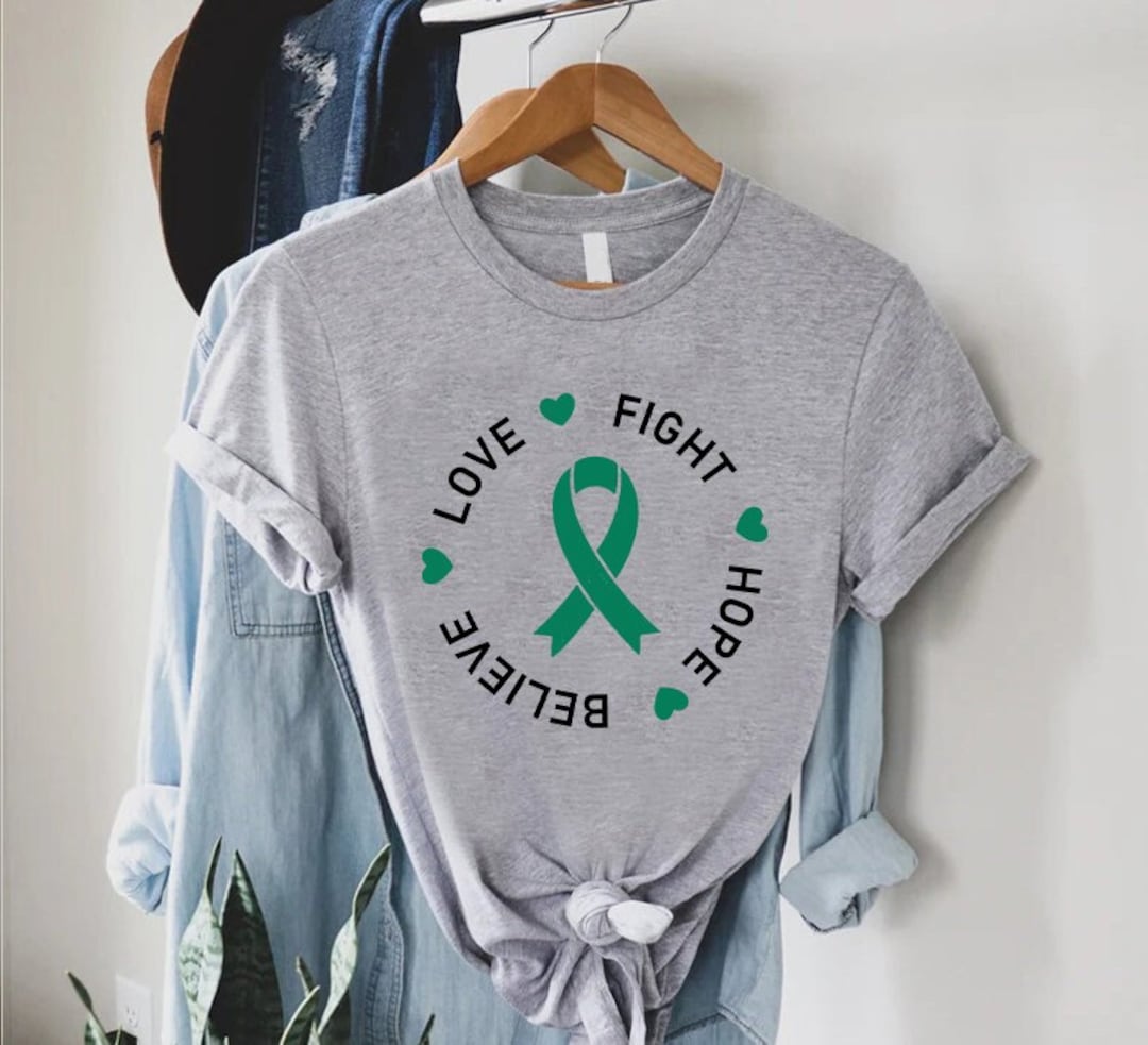 Liver Cancer Fight Hope Believe Love Shirt,liver Cancer Awareness ...