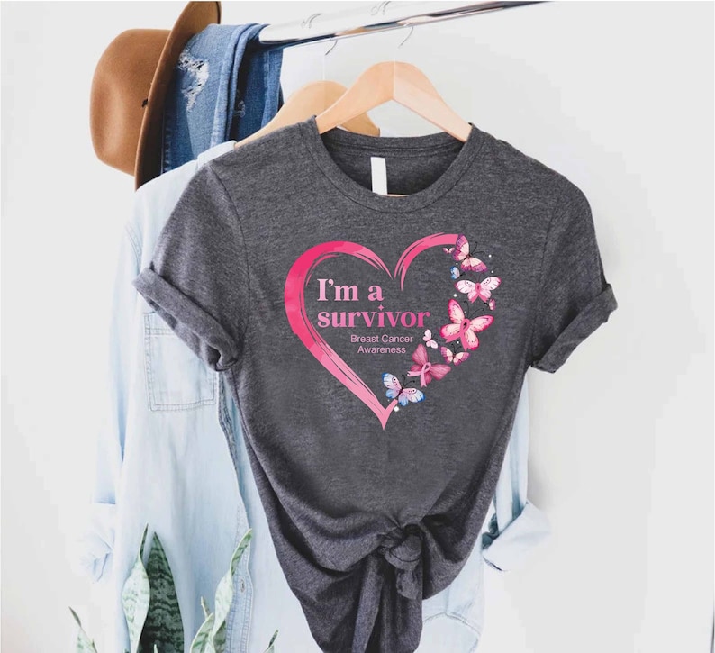 Breast Cancer Awareness Shirt,breast Cancer Survivor Tee,butterfly Pink ...