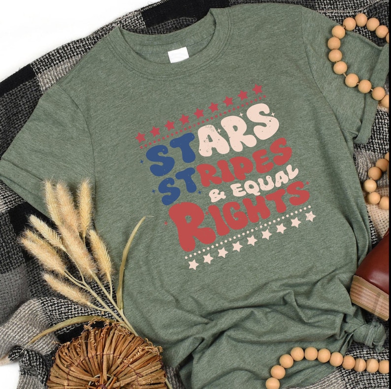 a t - shirt that says stars, stripes, and equal rights