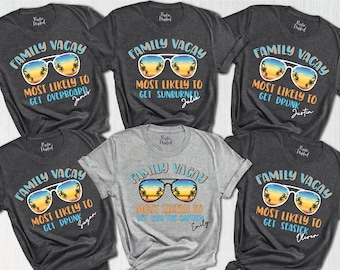 Custom Most Likely To Family Vacation Shirts, Matching Family Vacay Shirts, Funny Summer Holiday Group Tees,Vacay Mode Shirt,Summer Shirts