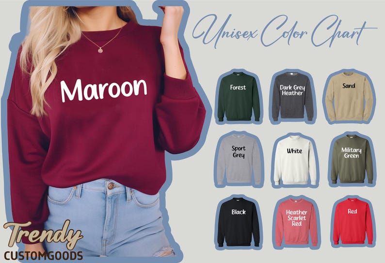 a woman wearing a maroon sweatshirt with the word maroon on it