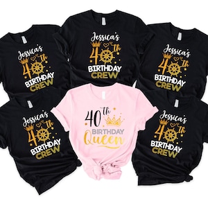 Custom Cruise Birthday Crew Shirt,Personalized Birthday Party Tshirt,Family Vacation Matching Tee,Cruise Summer Girl Gift,Women Group Shirt