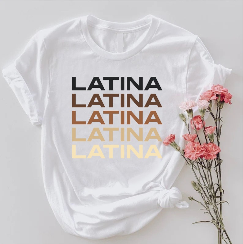 a white t - shirt with latina latina latina latina latina