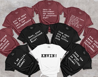 Custom Home Alone Family Christmas Shirts, Home Alone Movie Quotes Matching Xmas TShirts, Funny Home Alone Group Christmas Shirts, Xmas Gift