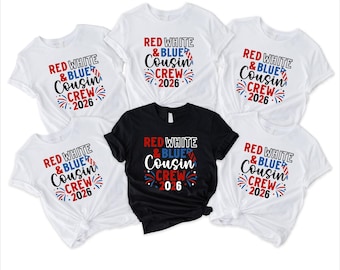 Red White and Blue Cousin Crew 2026 Shirt,4th of July Cousin Crew T-Shirt,Matching Cousins Shirt,4th Of July Kids Shirt,Independence Day Tee