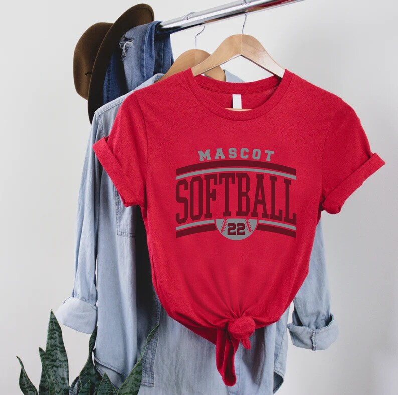 Personalized Softball T-Shirt,Custom Softball Player Shirt,Softball Team Shirts,Softball Mom Shirts,Softball Shirts for Women,Softball Tee image 4