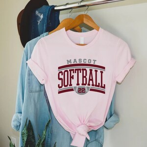 Personalized Softball T-Shirt,Custom Softball Player Shirt,Softball Team Shirts,Softball Mom Shirts,Softball Shirts for Women,Softball Tee image 5
