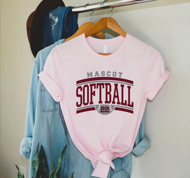 Personalized Softball T-Shirt,Custom Softball Player Shirt,Softball Team Shirts,Softball Mom Shirts,Softball Shirts for Women,Softball Tee image 5