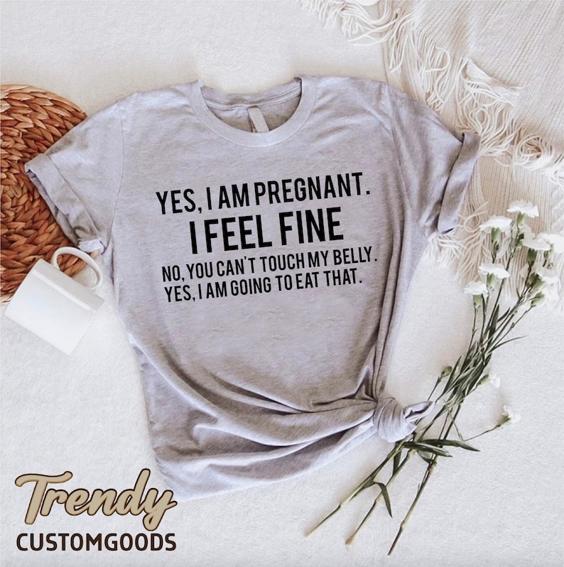 Funny Pregnancy Shirt,New Mom T-Shirt,Mom to Be Gift,Pregnancy Announcement Shirt,Gift For Pregnant,Cute Maternity Shirt,Yes I Am Pregnant zdjęcie 4