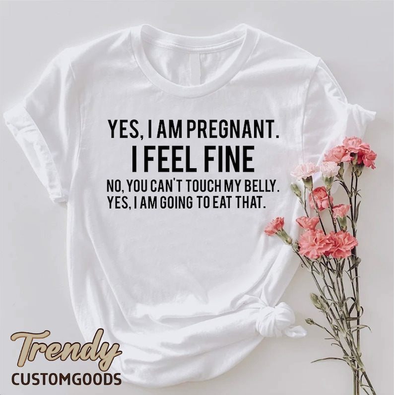 Funny Pregnancy Shirt,New Mom T-Shirt,Mom to Be Gift,Pregnancy Announcement Shirt,Gift For Pregnant,Cute Maternity Shirt,Yes I Am Pregnant zdjęcie 6