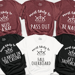 Most Likely To Group Cruise Shirts,Funny Cruise Vacation Shirts,Matching Family Cuise Vacation Tees,Captain's Wheel Most Likely To Shirts