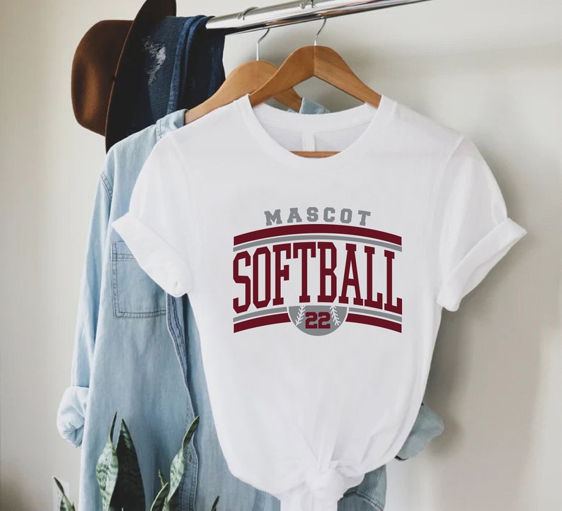 Personalized Softball T-Shirt,Custom Softball Player Shirt,Softball Team Shirts,Softball Mom Shirts,Softball Shirts for Women,Softball Tee image 1