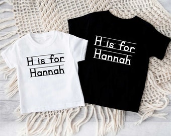 Custom Alphabet Name Shirt For Kids,Personalized First Day of Pre School Shirt,Custom School Gift,Kids Name Shirt,Back To School Shirt