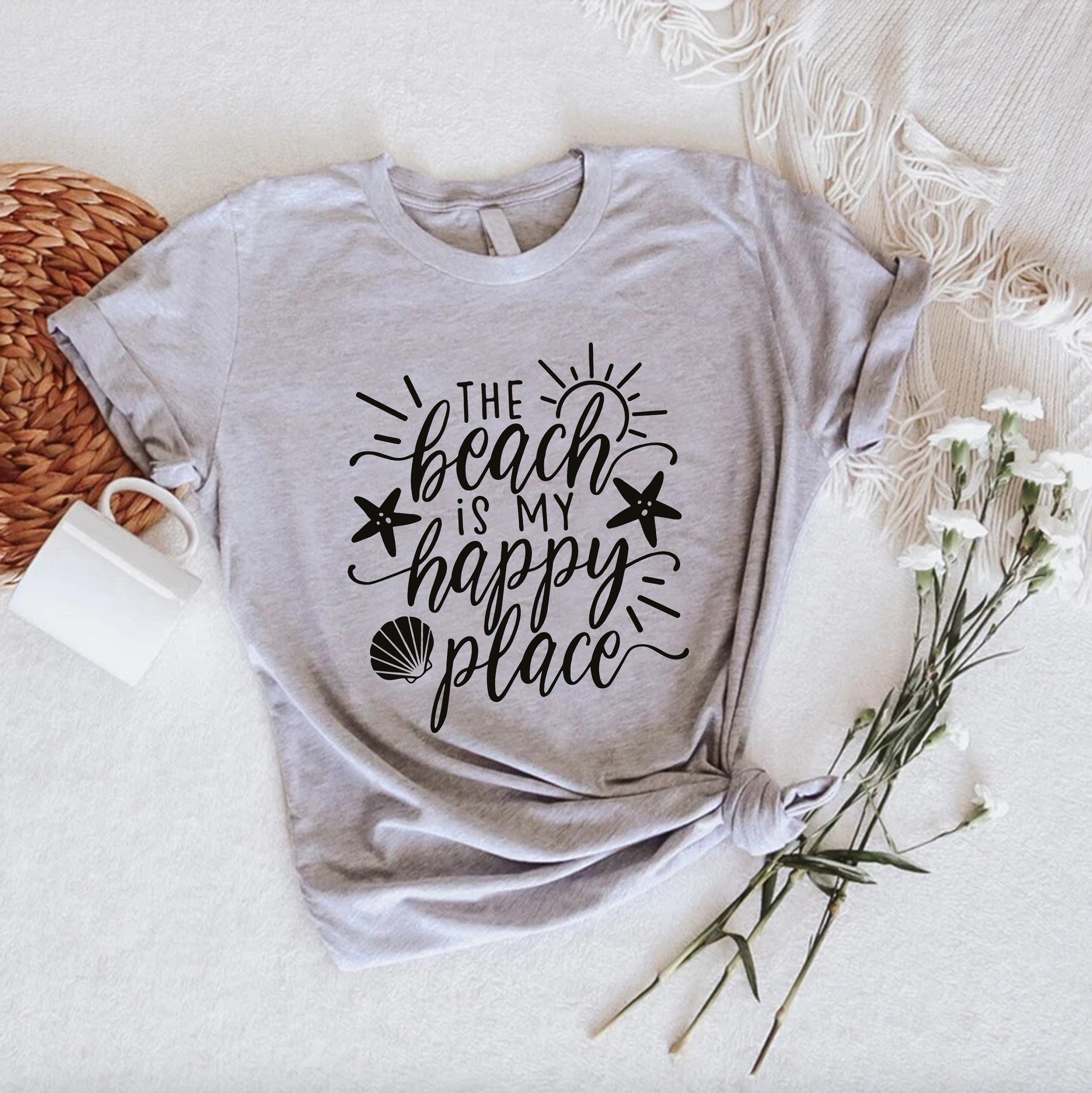 Beach Shirt,The Beach is my Happy Place Tshirt,Vacation Shirt,Beach Life Tee,Summer Holiday Gift,Summer Shirt,Beach Lovers Tee,Beach Vibes