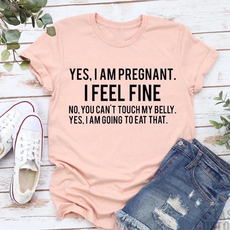Funny Pregnancy Shirt,New Mom T-Shirt,Mom to Be Gift,Pregnancy Announcement Shirt,Gift For Pregnant,Cute Maternity Shirt,Yes I Am Pregnant zdjęcie 7