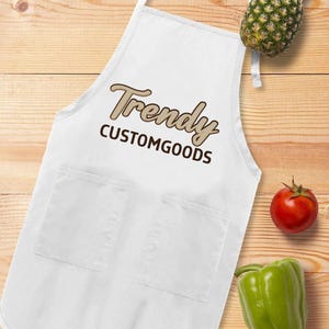 Custom Text-Logo Apron,Personalized Kitchen Apron,Custom Chef Apron,Customized Womens & Mens Apron,Apron With Pockets,Custom Apron Gift