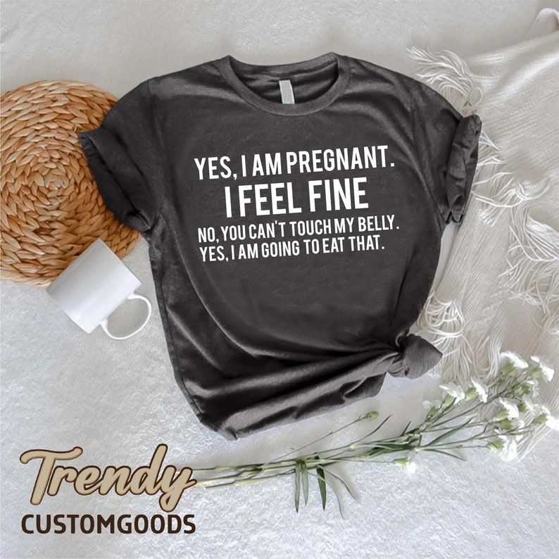 Funny Pregnancy Shirt,New Mom T-Shirt,Mom to Be Gift,Pregnancy Announcement Shirt,Gift For Pregnant,Cute Maternity Shirt,Yes I Am Pregnant zdjęcie 5
