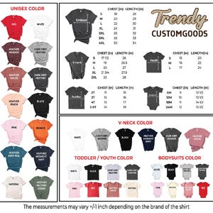 a poster showing the different colors of t - shirts