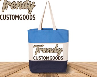Custom Tote Bags,Personalized Tri Color Tote Bags,Print Your Logo,Custom Photo Text Totes,Bulk Tote Bag,Personalized Gift Bag,Shopping Bags