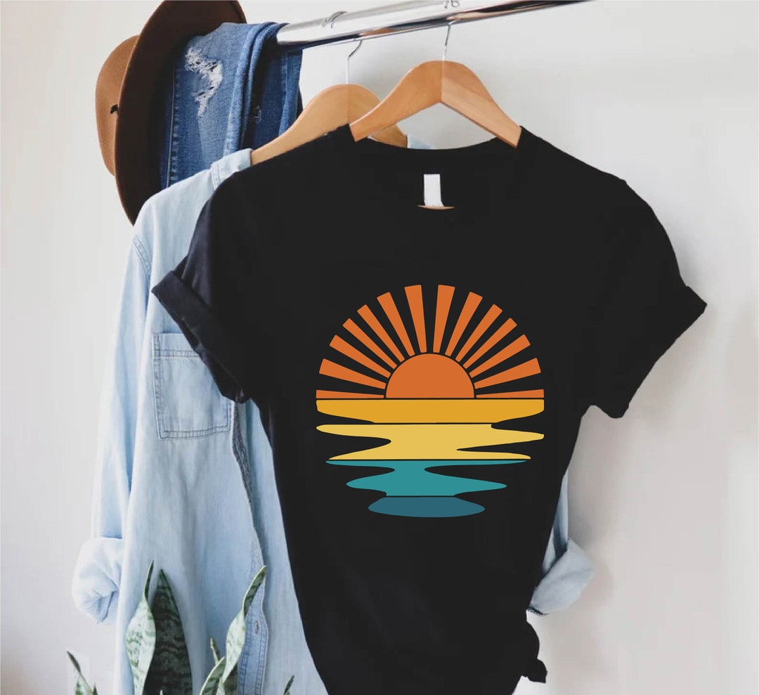 Sunset Riot Shirt Retro Sunset Shirt,vintage Sunset Rays Shirt,beach Shirt,summer ...