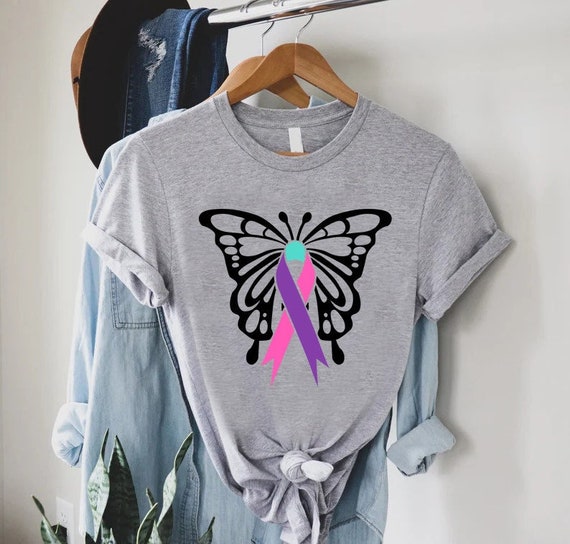 Thyroid Cancer Awareness Survivor Butterfly Gift T Shirt Thyroid Cancer Awareness Survivor Butterfly Gift T Shirt
