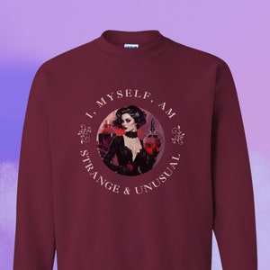 Strange and Unusual Crewneck, Funny Halloween Shirt, Cute Gift for Spooky Girl, Unisex Beetlejuice Sweatshirt