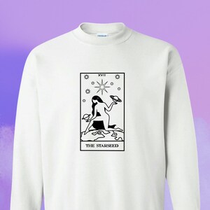 The Starseed Tarot Unisex Crewneck Sweatshirt, Trendy Celestial Witch Shirt, Cosmic Divination Gift for Lightworkers, The Star Tarot