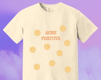 Chemise positive contre l’acné, cadeau pour esthéticienne, cadeau mignon pour la reine de l’acné, tee-shirt Smiley Faces à manches courtes, chemise unisexe 100% coton