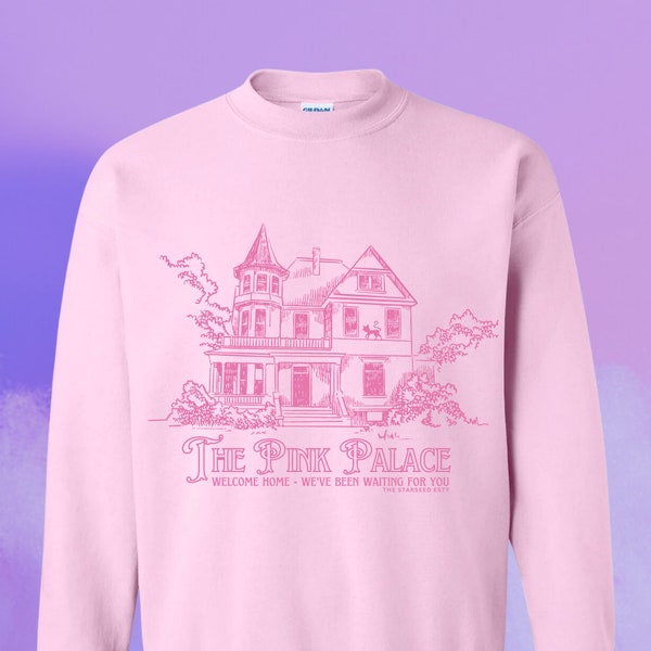 The Pink Palace Apartments, sweat-shirt Coraline de style victorien vintage, Halloween Fall Horror Movie Unisex Soft Crewneck Sweatshirt