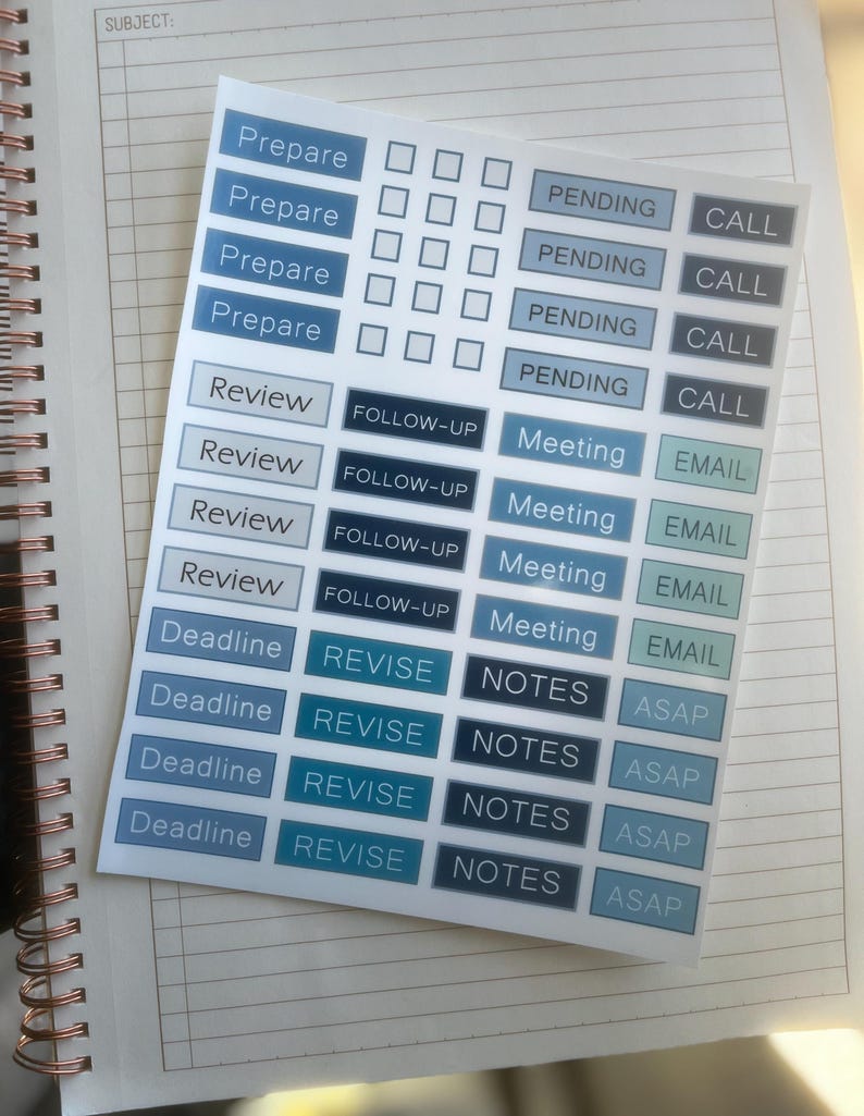 Minimalist Planner Stickers for Work – Glossy Productivity Labels ...