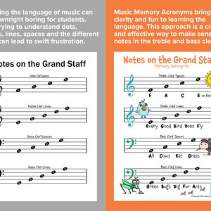 Notes on the Grand Staff Music Memory Worksheets 24 pages image 2