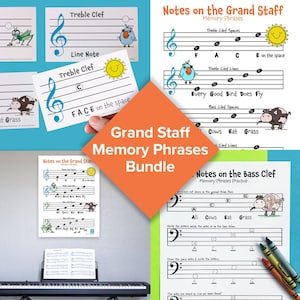 Memorize Piano Notes in the Treble and Bass Clef with the Music Memory Phrases Bundle