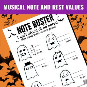 ¡Apuntes! Matemáticas musicales de Halloween: Practicando ritmos de lectura y escritura (Descarga digital)