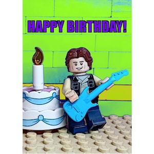 Carte d'anniversaire, carte d'anniversaire LEGO Star Wars Han Solo Art, mini figurine, carte amusante, carte inspirée de Star Wars, carte pour fan de LEGO