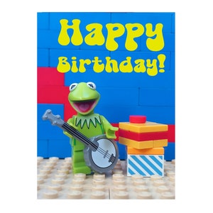 Carte d'anniversaire Lego's Muppets, représentation Legos des Muppets, carte photo avec figurine LEGO, anniversaire, drôle, rétro, carte Kermit,