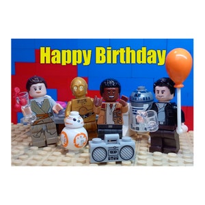 Carte d'anniversaire Lego Star Wars, photographie des personnages Lego's Star Wars, mini figurine, carte pour fils, carte pour petit-fils, carte drôle