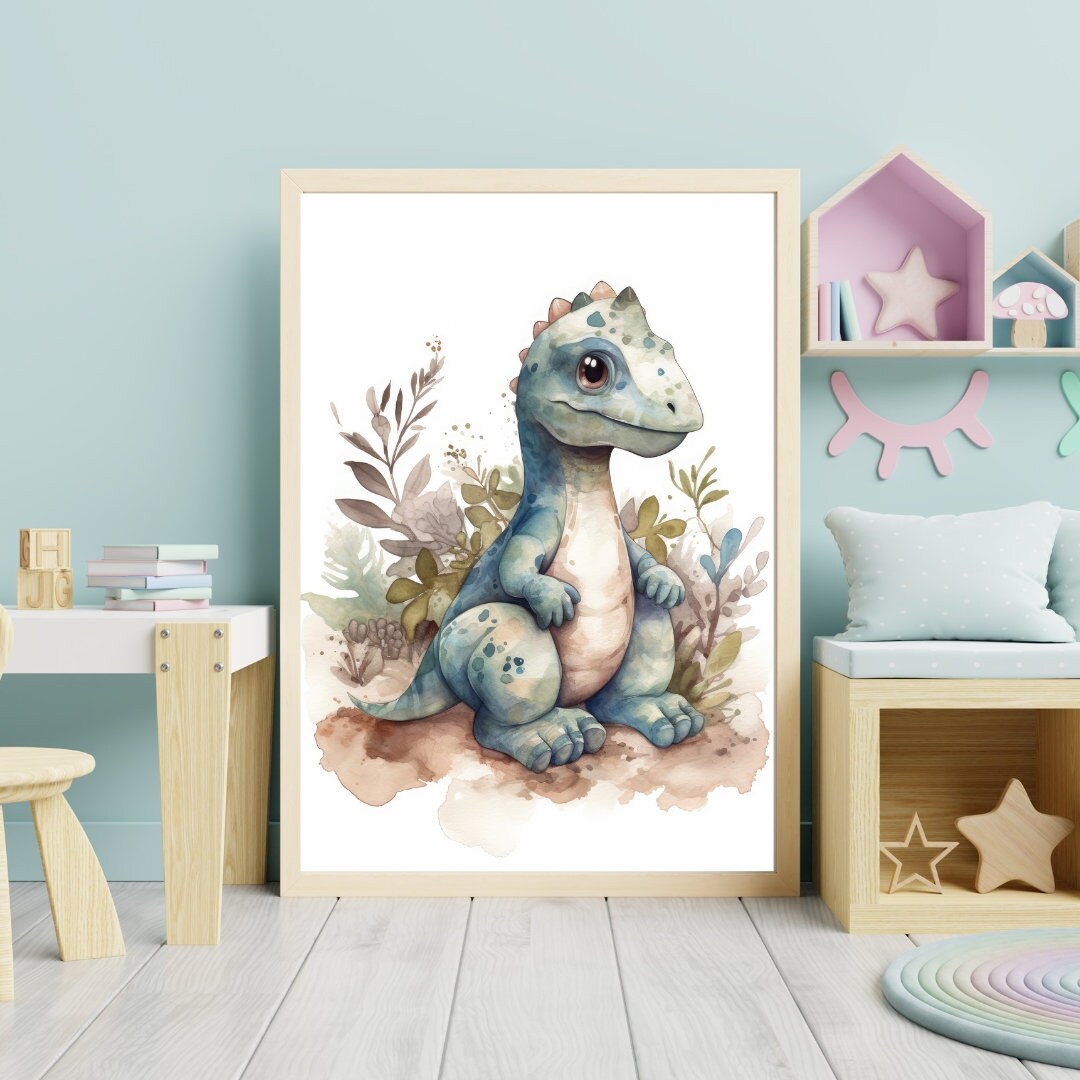 Dinosaur Print Kids Wall Decor Playroom Educational Art - Etsy Australia