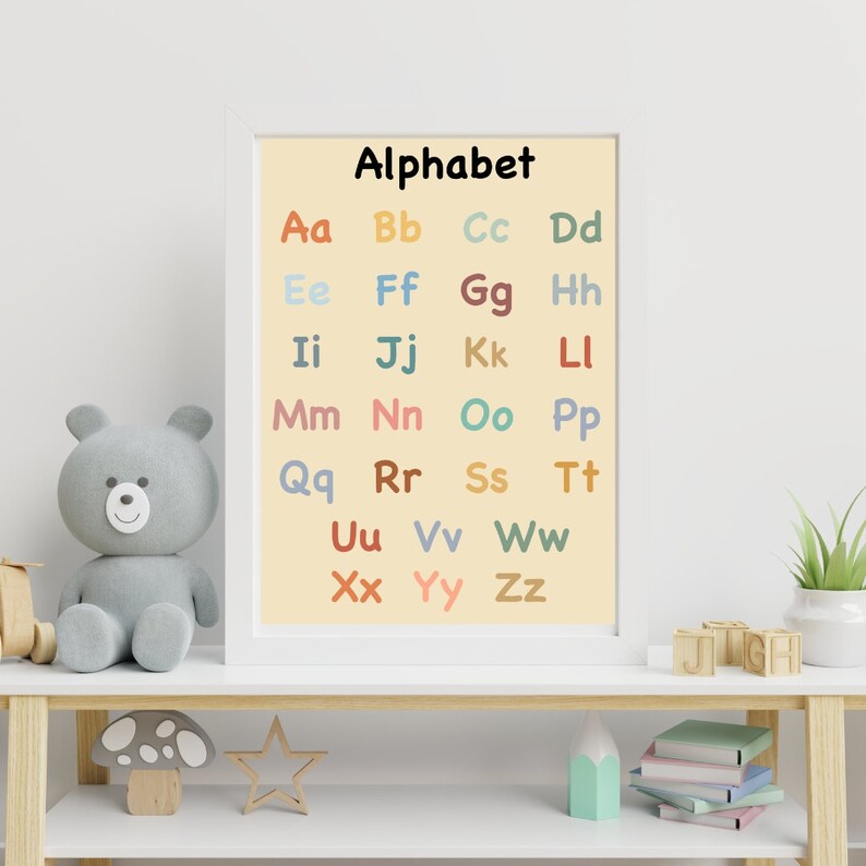 EDUCATIONAL POSTER Rainbow Alphabet Poster Nursery - Etsy