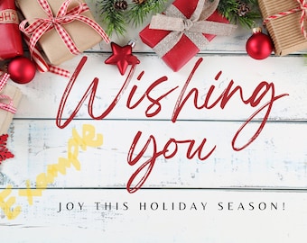 Holiday Greeting Card to Print "Wishing you a Joyous Holiday Season"