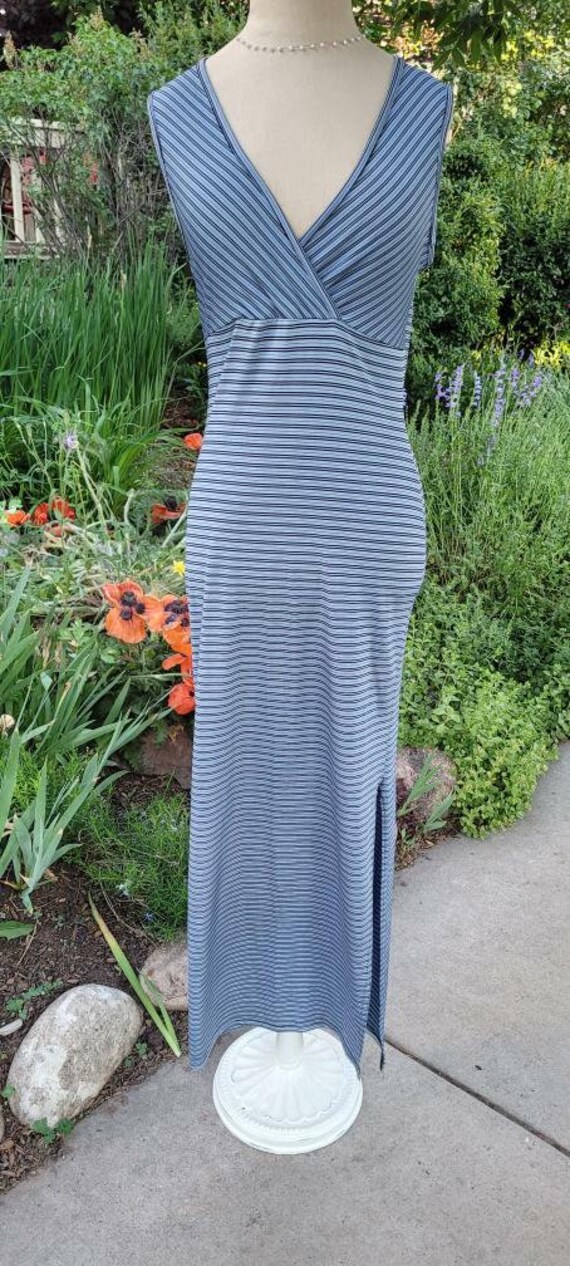 Vintage 90s Striped Maxi Dress in Size Small