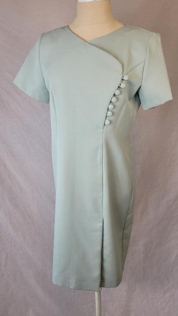 Vintage Early 1990s Mint Green Dress By Bedford Fa